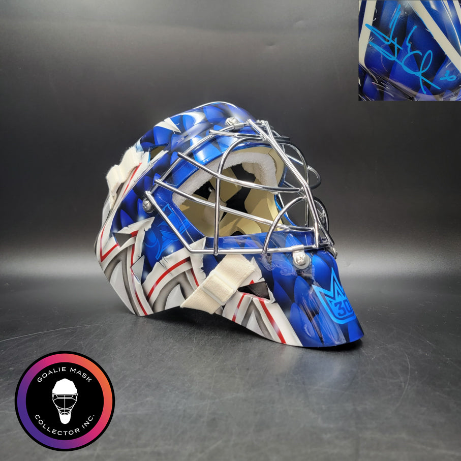 Henrik Lundqvist Signed Goalie Mask 2016 New York 90th YEAR ANNIVERSARY V2 Signature Edition Tribute