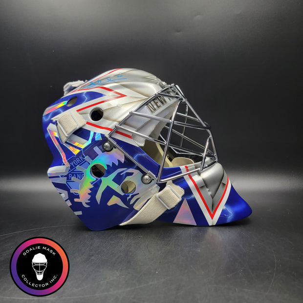 Henrik Lundqvist Signed Goalie Mask 2018 New York SILVER Edition Autographed Signature Edition