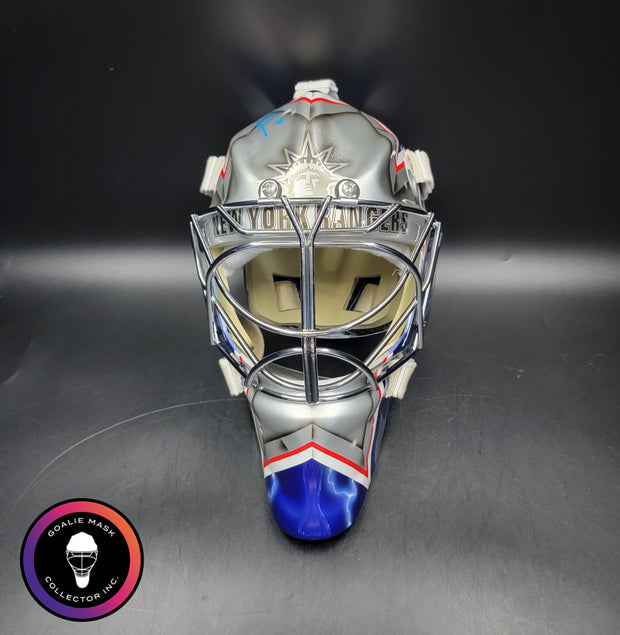 Henrik Lundqvist Signed Goalie Mask 2018 New York SILVER Edition Autographed Signature Edition