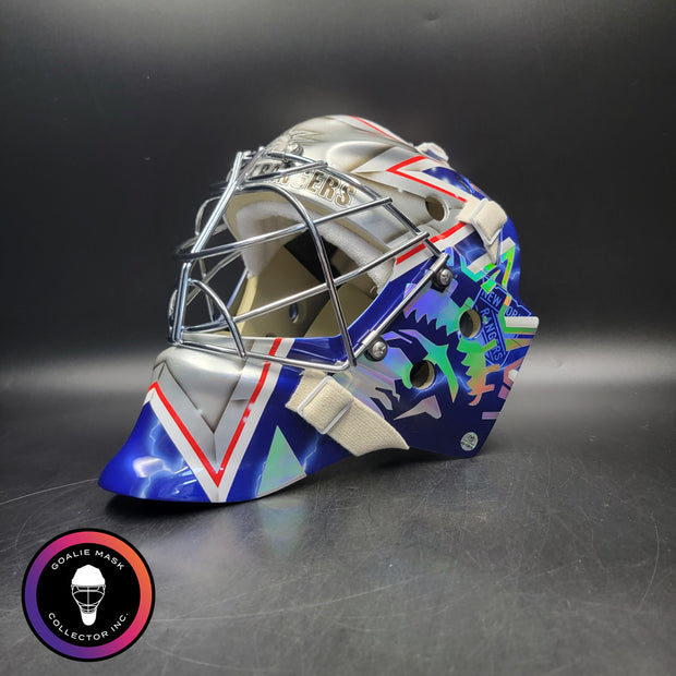 Henrik Lundqvist Signed Goalie Mask 2018 New York SILVER Edition Autographed Signature Edition
