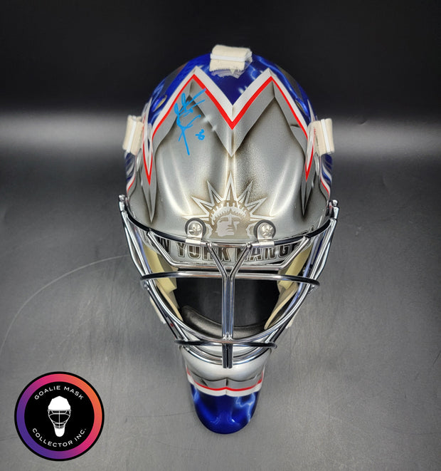 Henrik Lundqvist Signed Goalie Mask 2018 New York SILVER Edition Autographed Signature Edition