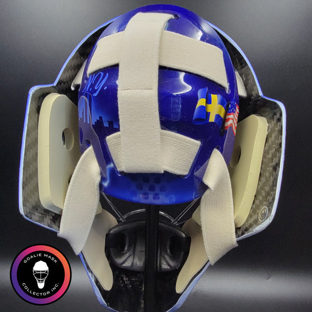 Henrik Lundqvist Signed Goalie Mask 2018 New York SILVER Edition Autographed Signature Edition