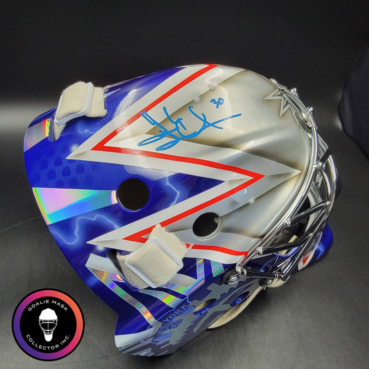 Henrik Lundqvist Signed Goalie Mask 2018 New York SILVER Edition Autographed Signature Edition