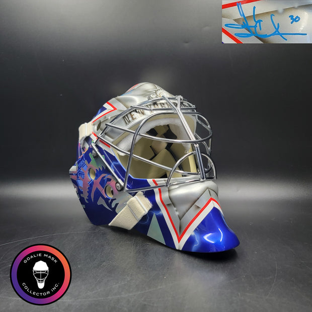 Henrik Lundqvist Signed Goalie Mask 2018 New York SILVER Edition Autographed Signature Edition