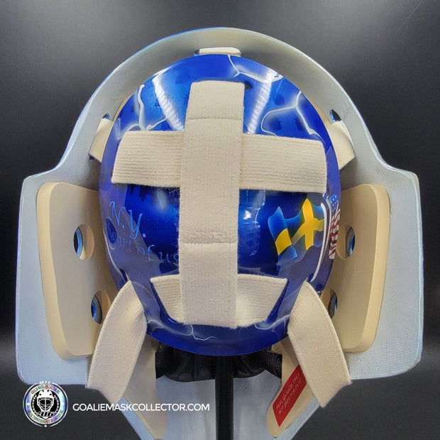 Henrik Lundqvist Signed Goalie Mask 2018 New York WHITE Edition Autographed Signature Edition Tribute
