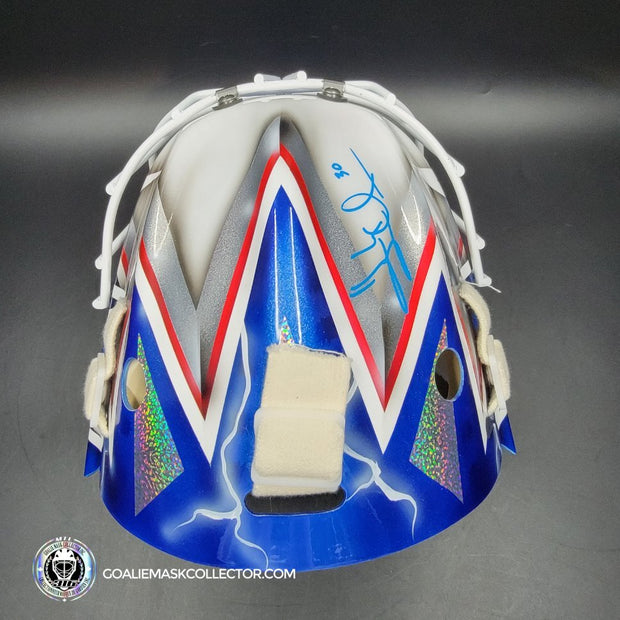 Henrik Lundqvist Signed Goalie Mask 2018 New York WHITE Edition Autographed Signature Edition Tribute