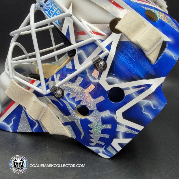 Henrik Lundqvist Signed Goalie Mask 2018 New York WHITE Edition Autographed Signature Edition Tribute