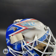 Henrik Lundqvist Signed Goalie Mask 2018 New York WHITE Edition Autographed Signature Edition Tribute