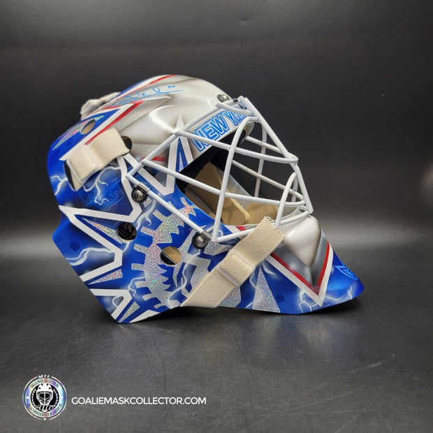 Henrik Lundqvist Signed Goalie Mask 2018 New York WHITE Edition Autographed Signature Edition Tribute
