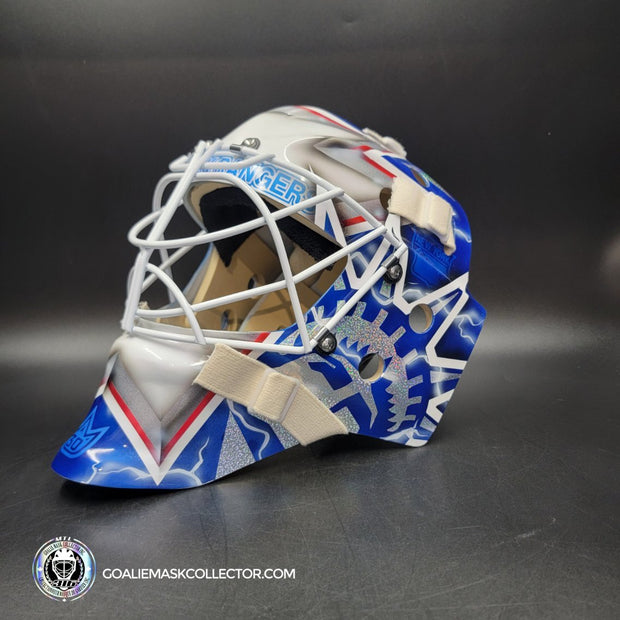 Henrik Lundqvist Signed Goalie Mask 2018 New York WHITE Edition Autographed Signature Edition Tribute