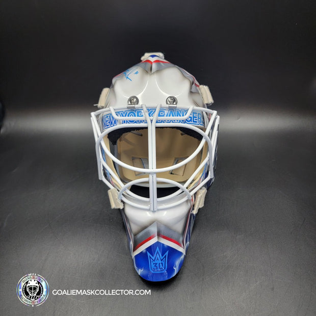 Henrik Lundqvist Signed Goalie Mask 2018 New York WHITE Edition Autographed Signature Edition Tribute