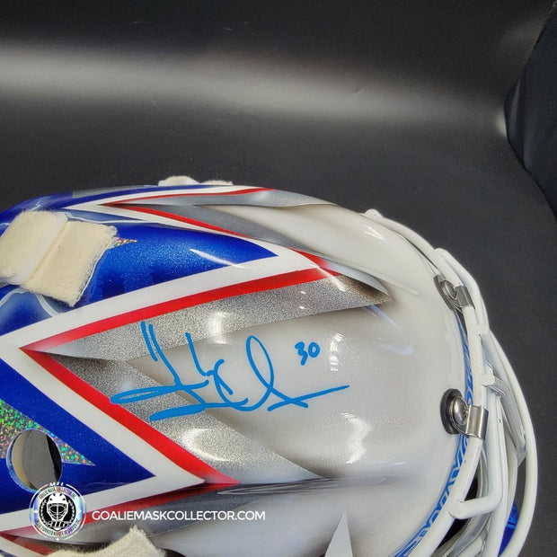 Henrik Lundqvist Signed Goalie Mask 2018 New York WHITE Edition Autographed Signature Edition Tribute