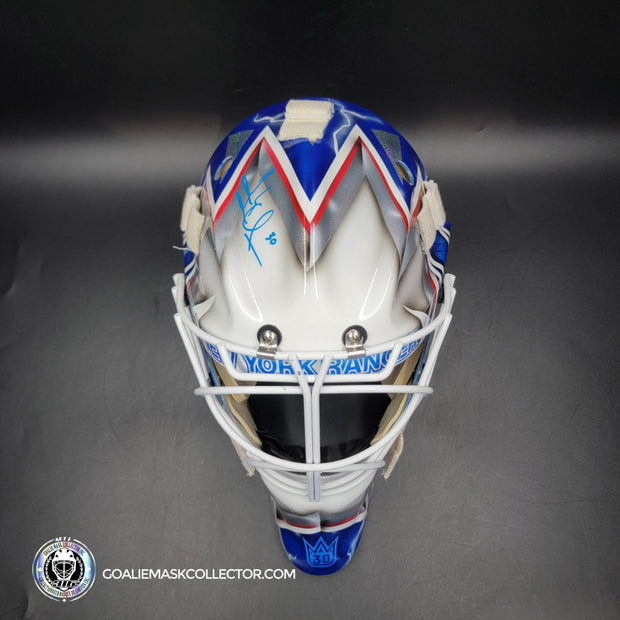 Henrik Lundqvist Signed Goalie Mask 2018 New York WHITE Edition Autographed Signature Edition Tribute