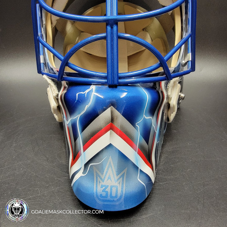 Henrik Lundqvist Unsigned Goalie Mask NYR 2015 Tribute