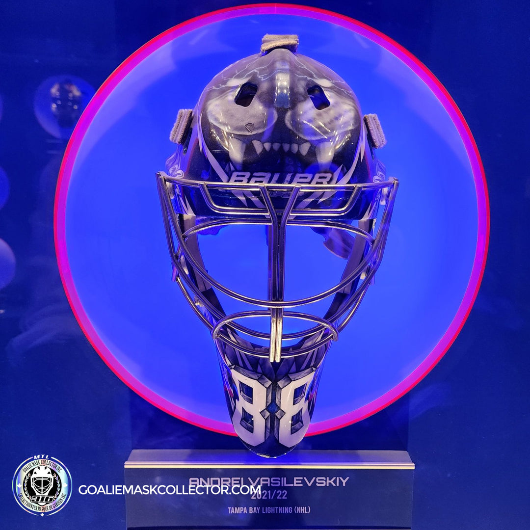 Andrei Vasilevskiy Goalie Mask Tampa Bay Lightning 2021/22 HHOF Hockey Hall of Fame. Goalie Mask Collector.