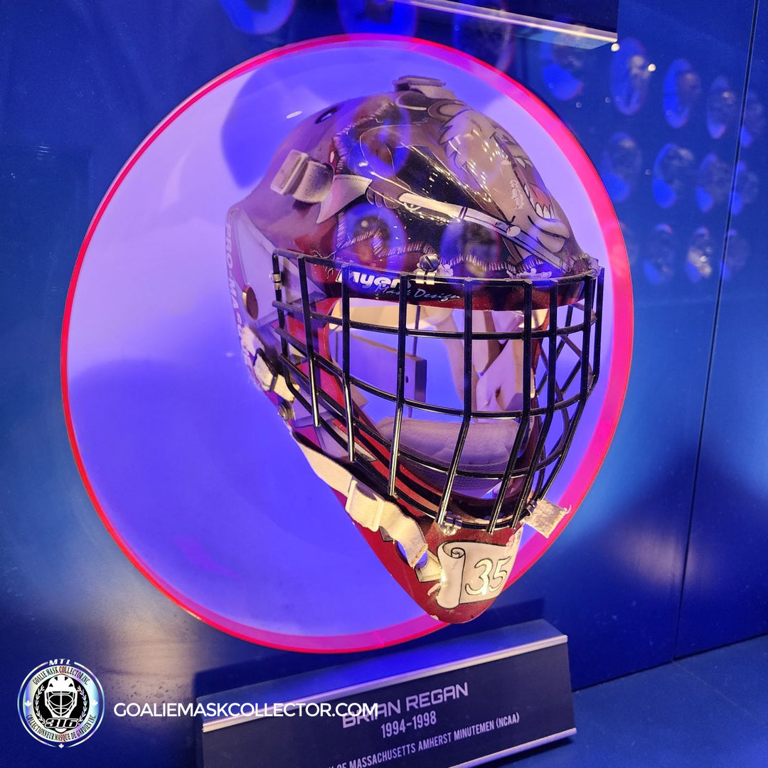 Brian Regan Goalie Mask Umass Amherst 1994/98 HHOF Hockey Hall of Fame. Goalie Mask Collector.