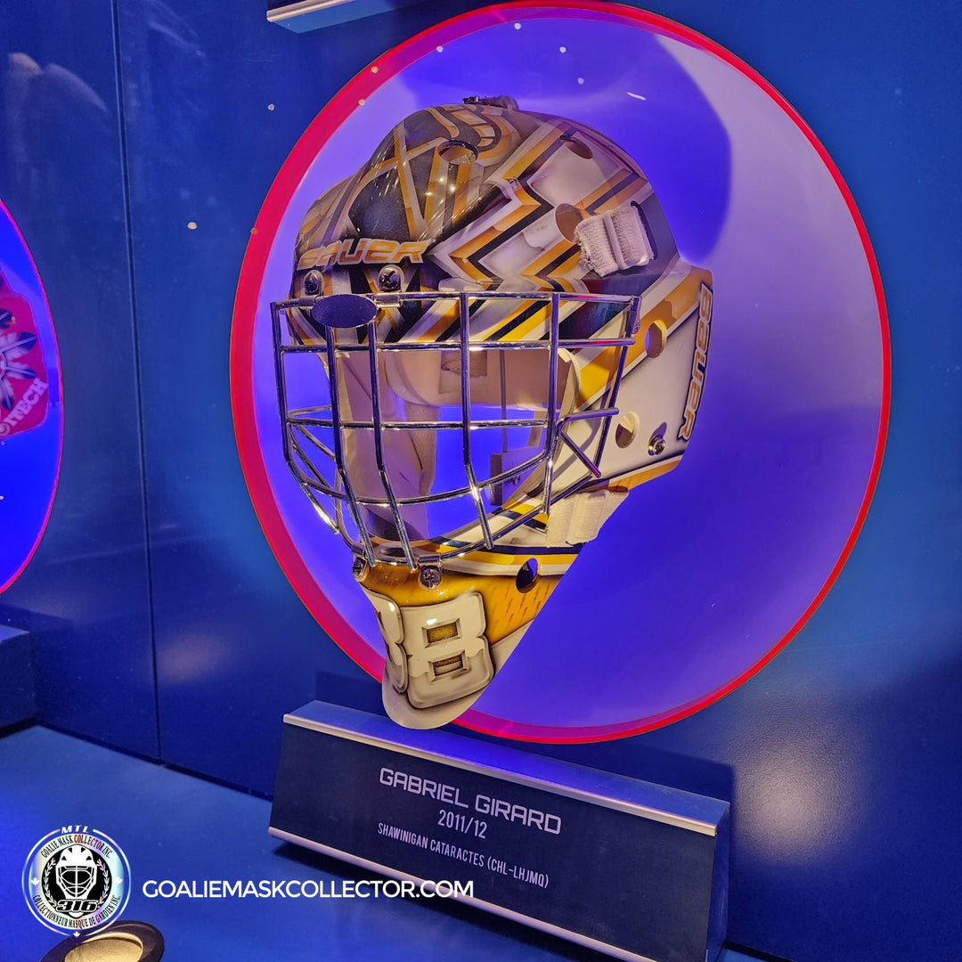 Gabriel Girard Goalie Mask Shawinigan Cataractes 2011/12 HHOF Hockey Hall of Fame. Goalie Mask Collector.