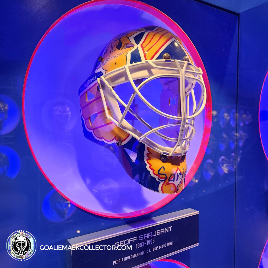 Geoff Sargent Goalie Mask St.Louis Blues 1993/95 HHOF Hockey Hall of Fame. Goalie Mask Collector.