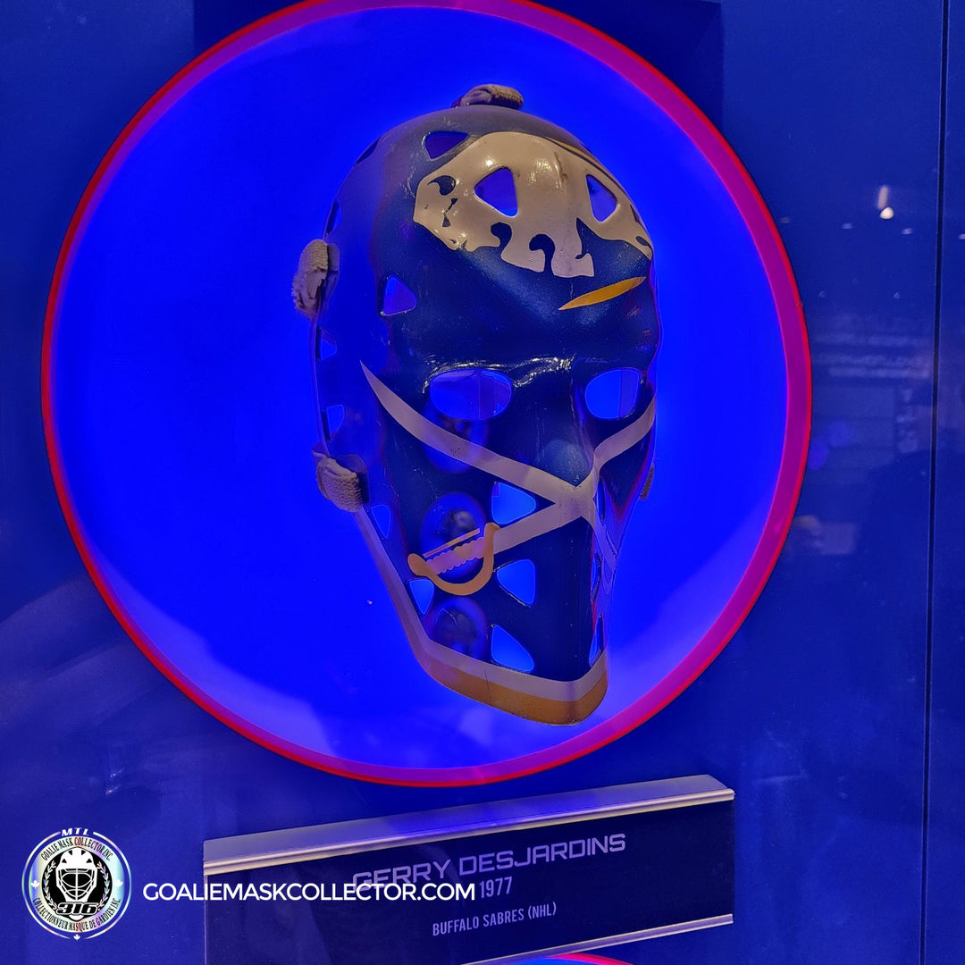 Gerry Desjardins Goalie Mask Buffalo Sabres 1977 HHOF Hockey Hall of Fame. Goalie Mask Collector.