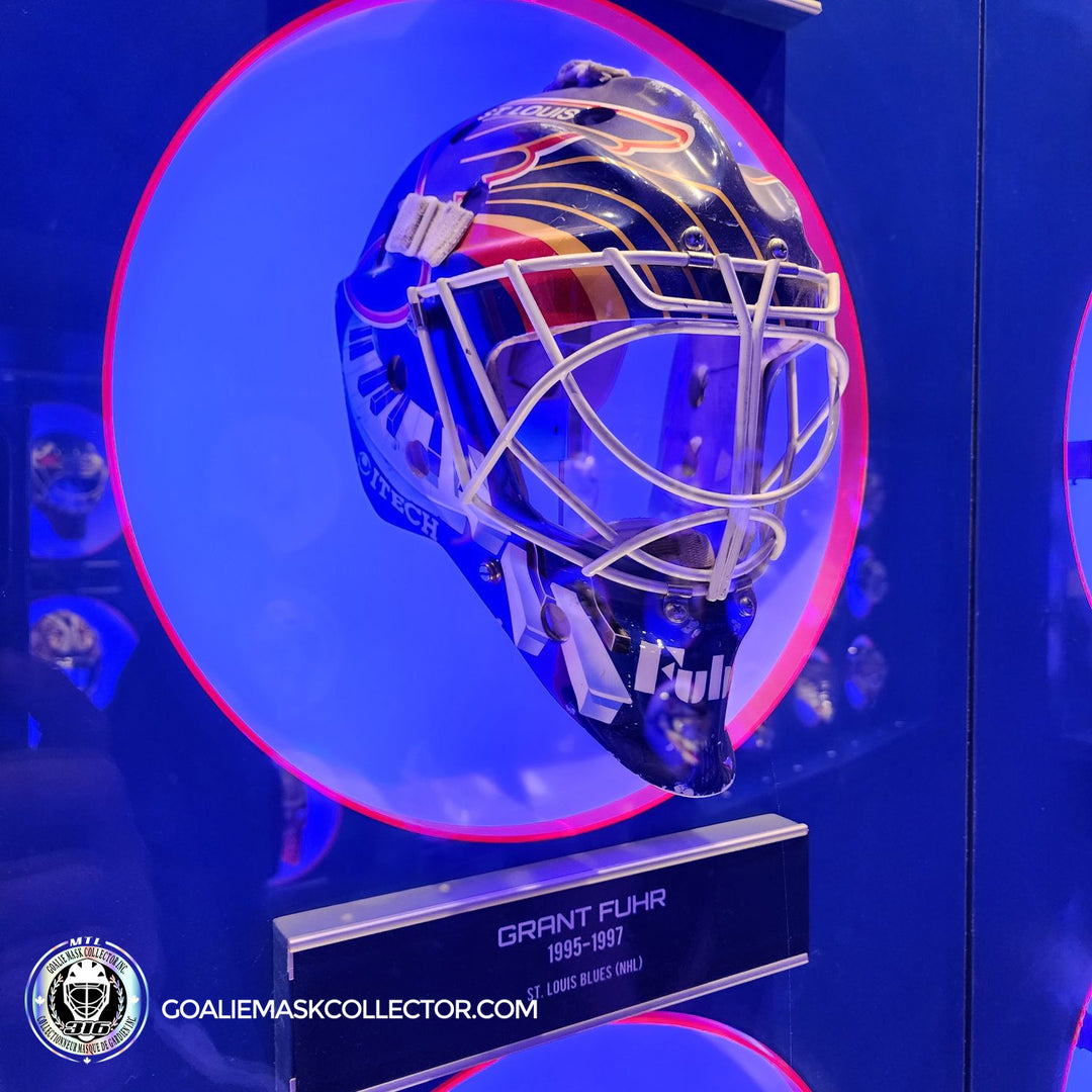 Grant Fuhr Goalie Mask St. Louis Blues 1995/97 HHOF Hockey Hall of Fame. Goalie Mask Collector.