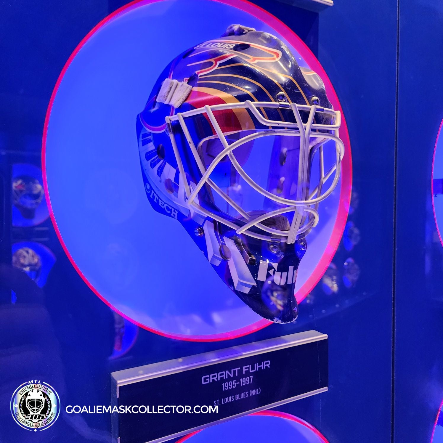 GRANT FUHR GAME USED WORN GOALIE MASK ST-LOUIS BLUES 1996-97 SUNDIN S –  Goalie Mask Collector
