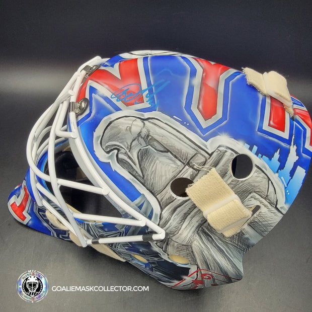 Igor Shesterkin Signed Goalie Mask New York 2022-23 V2 in Matte Finish Autographed Signature Edition