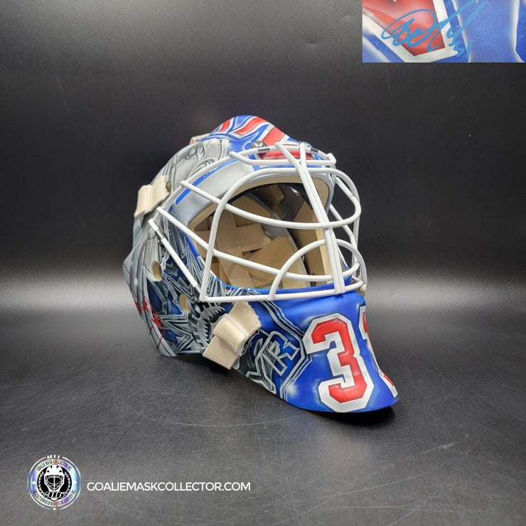Igor Shesterkin Signed Goalie Mask New York 2022-23 V2 in Matte Finish Autographed Signature Edition
