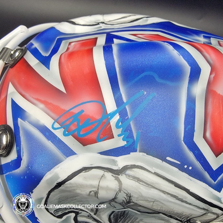 Igor Shesterkin Signed Goalie Mask New York 2022-23 V2 in Matte Finish Autographed Signature Edition