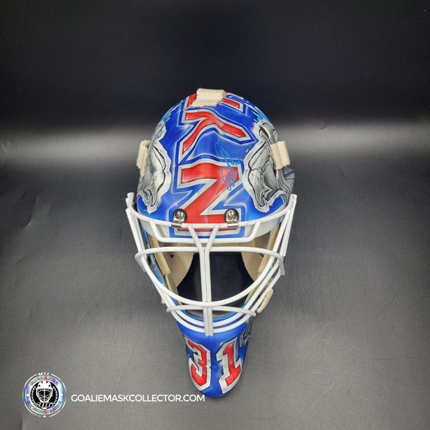 Igor Shesterkin Signed Goalie Mask New York 2022-23 V2 in Matte Finish Autographed Signature Edition