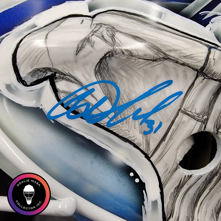 Igor Shesterkin Signed Goalie Mask New York 2022 Lundqvist Tribute Autographed Signature Edition Tribute