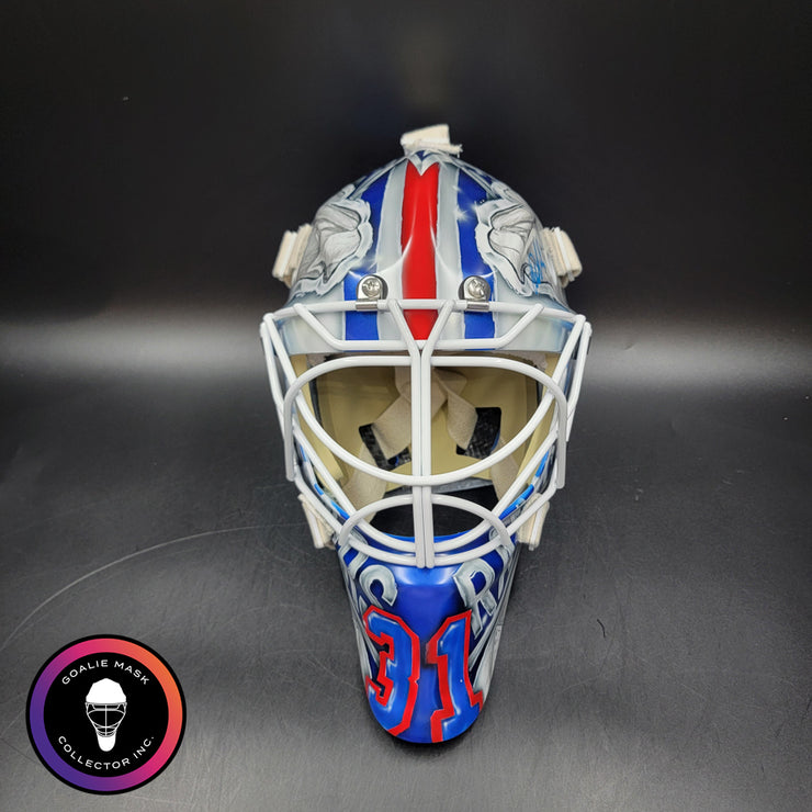 Igor Shesterkin Signed Goalie Mask New York 2022 Lundqvist Tribute Autographed Signature Edition Tribute