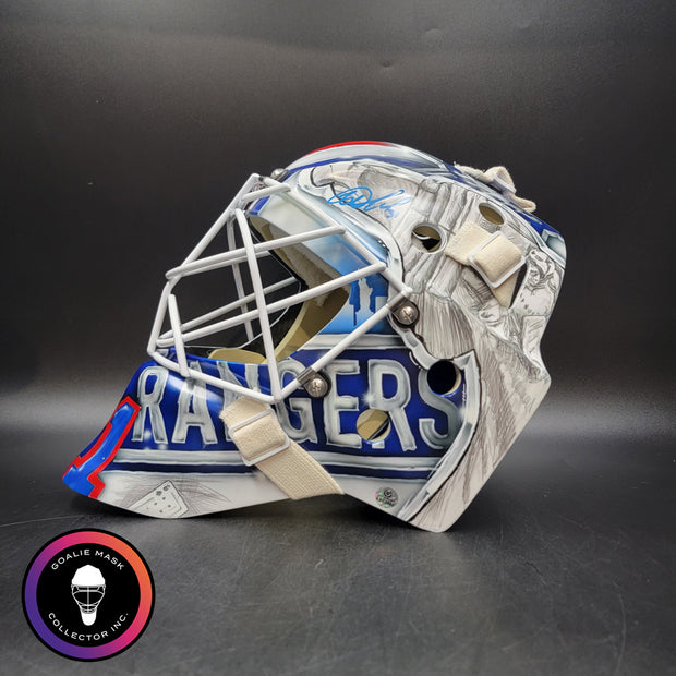 Igor Shesterkin Signed Goalie Mask New York 2022 Lundqvist Tribute Autographed Signature Edition Tribute