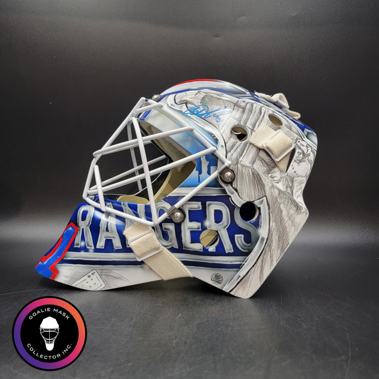 Igor Shesterkin Signed Goalie Mask New York 2022 Lundqvist Tribute Autographed Signature Edition Tribute