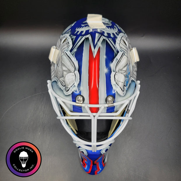 Igor Shesterkin Signed Goalie Mask New York 2022 Lundqvist Tribute Autographed Signature Edition Tribute