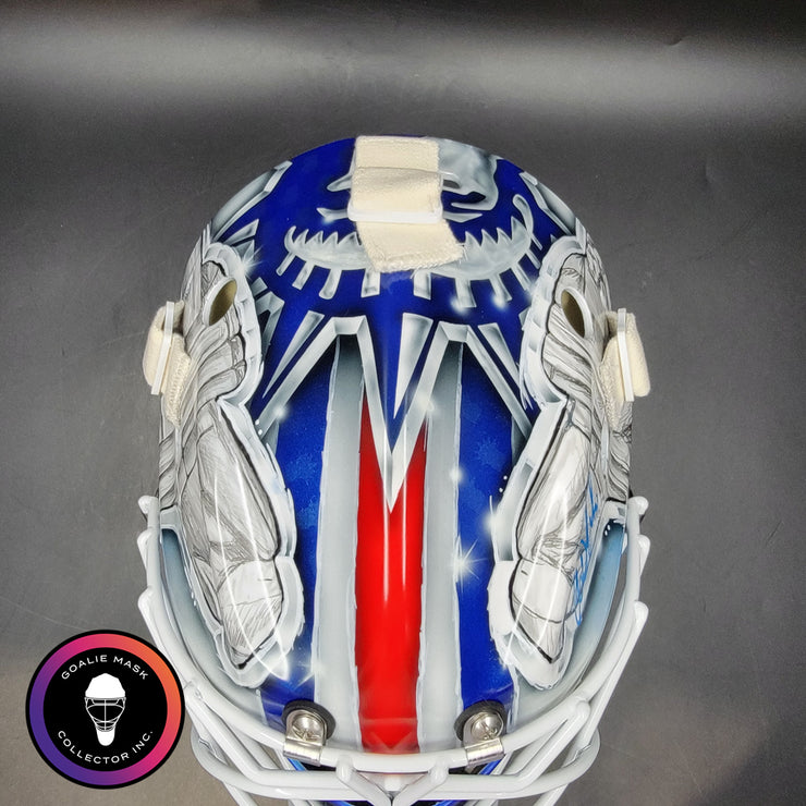 Igor Shesterkin Signed Goalie Mask New York 2022 Lundqvist Tribute Autographed Signature Edition Tribute