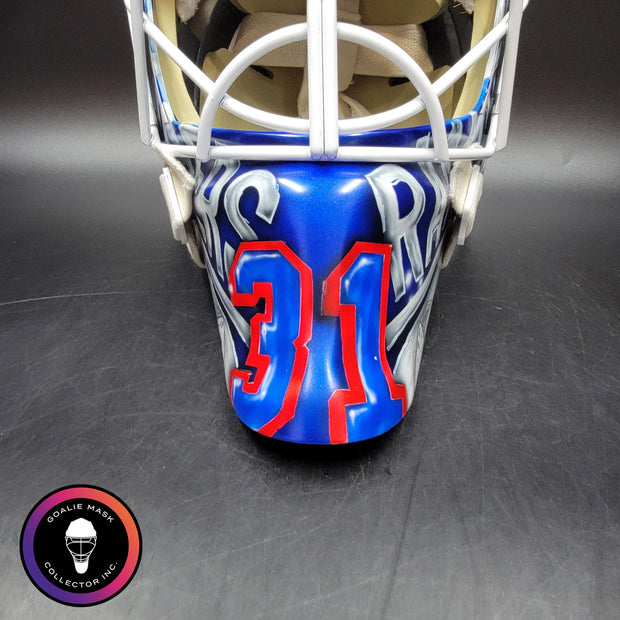 Igor Shesterkin Signed Goalie Mask New York 2022 Lundqvist Tribute Autographed Signature Edition Tribute