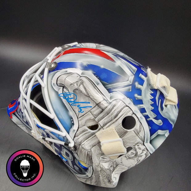 Igor Shesterkin Signed Goalie Mask New York 2022 Lundqvist Tribute Autographed Signature Edition Tribute