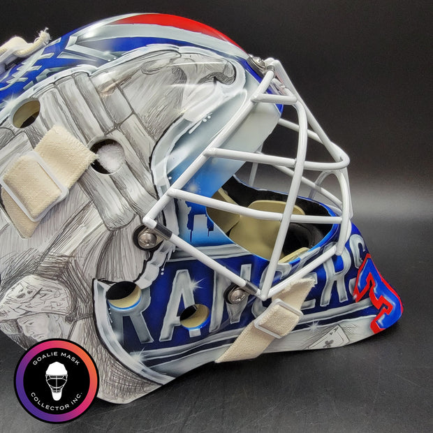 Igor Shesterkin Signed Goalie Mask New York 2022 Lundqvist Tribute Autographed Signature Edition Tribute