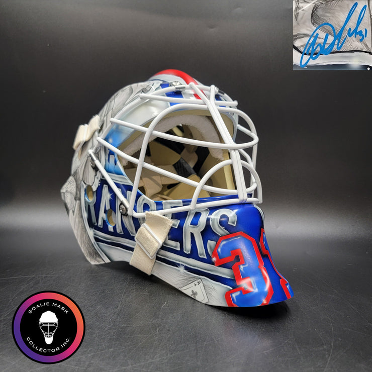 Igor Shesterkin Signed Goalie Mask New York 2022 Lundqvist Tribute Autographed Signature Edition Tribute