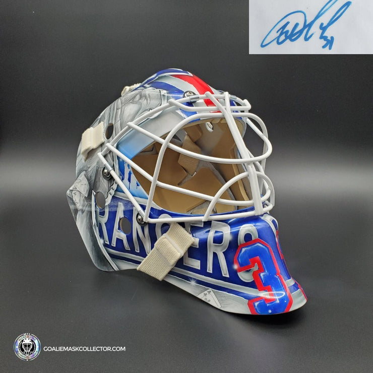 Igor Shesterkin Signed Goalie Mask New York 2022 Lundqvist Tribute Autographed Signature Edition Tribute