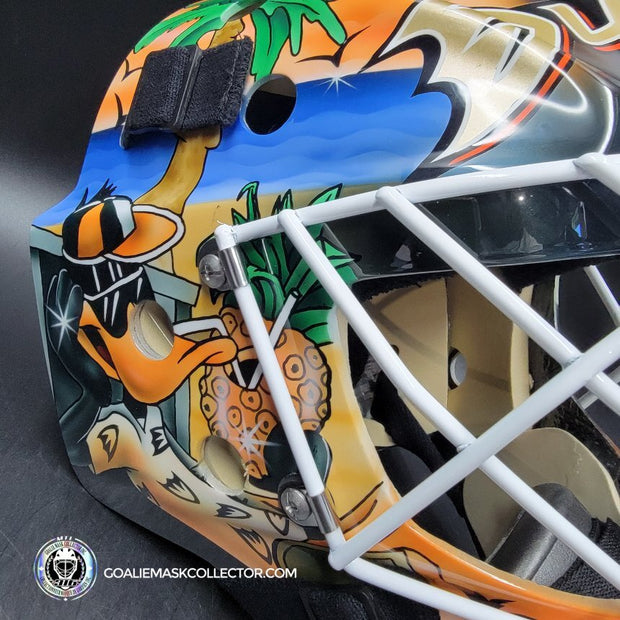 Ilya Bryzgalov Goalie Mask Unsigned 2007 Anaheim STANLEY CUP Year Tribute