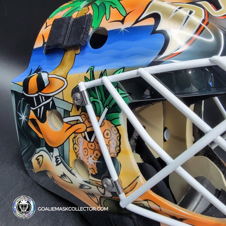 Ilya Bryzgalov Goalie Mask Unsigned 2007 Anaheim STANLEY CUP Year Tribute