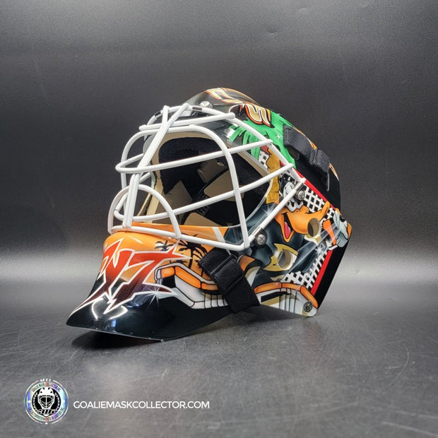 Ilya Bryzgalov Goalie Mask Unsigned 2007 Anaheim STANLEY CUP Year Tribute