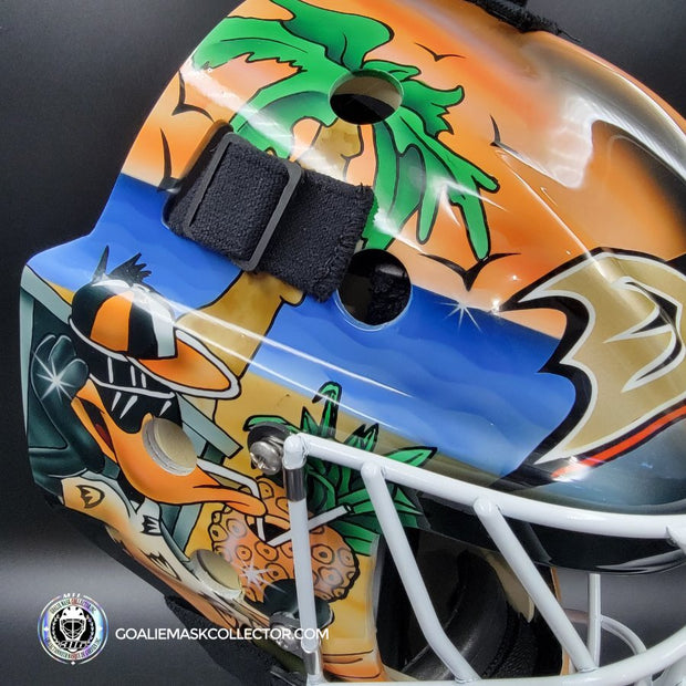 Ilya Bryzgalov Goalie Mask Unsigned 2007 Anaheim STANLEY CUP Year Tribute