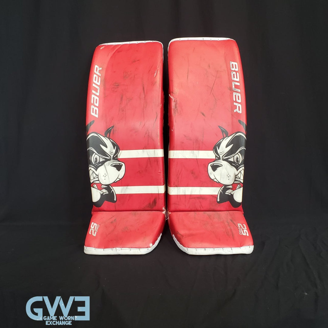 Jake Oettinger Game Worn Goalie Pads and Glove Set 2018 19 Boston University BU Last Season. Goalie Mask Collector.