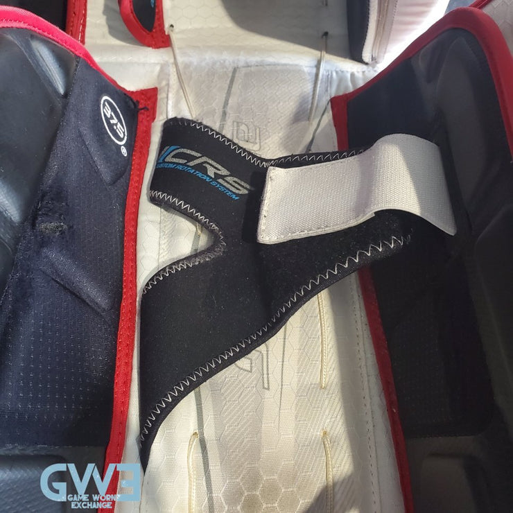 Jake Oettinger Game Worn Used Goalie Pads & Glove Set 2018-19 Boston University BU Last Season AS-03151
