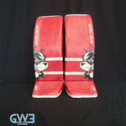 Jake Oettinger Game Worn Used Goalie Pads & Glove Set 2018-19 Boston University BU Last Season AS-03151