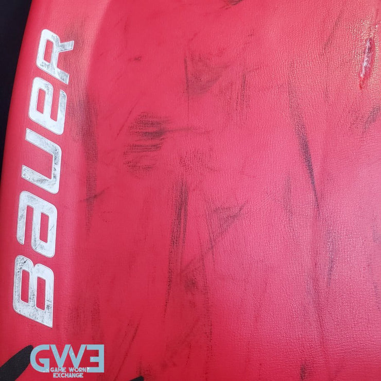 Jake Oettinger Game Worn Used Goalie Pads & Glove Set 2018-19 Boston University BU Last Season AS-03151