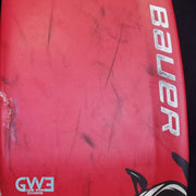 Jake Oettinger Game Worn Used Goalie Pads & Glove Set 2018-19 Boston University BU Last Season AS-03151