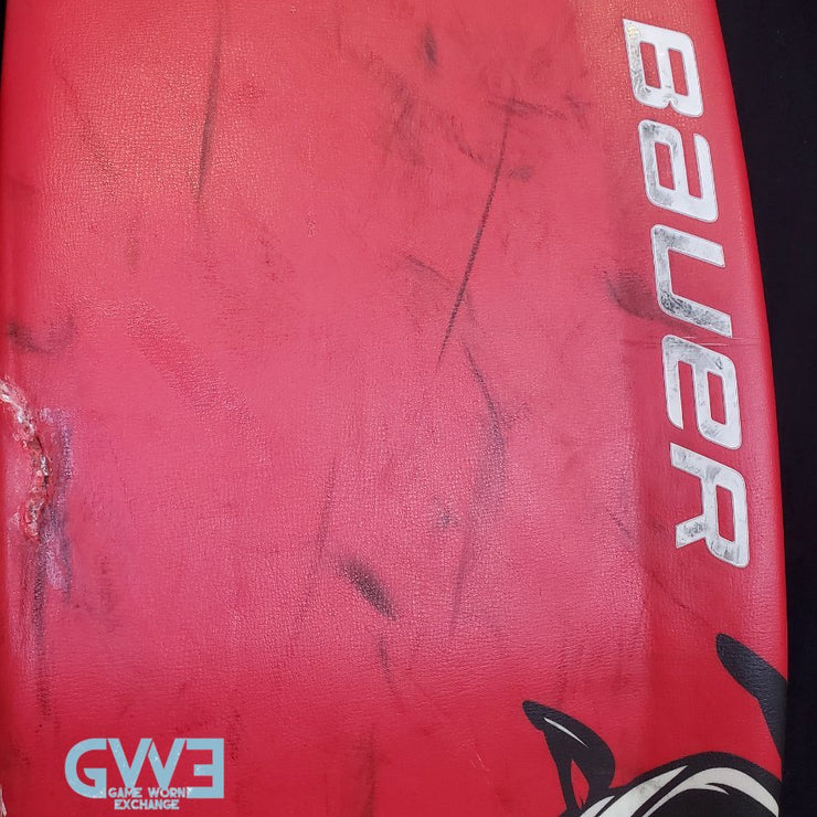 Jake Oettinger Game Worn Used Goalie Pads & Glove Set 2018-19 Boston University BU Last Season AS-03151